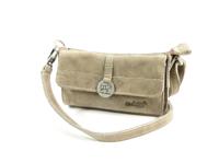 Handgemaakte leren schouder festivaltasje raider #07 Taupe