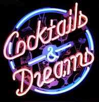 Cocktails & Dreams Neon Met Achterplaat 50 x 50 cm - thumbnail