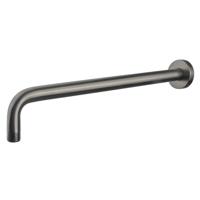 Sub luxe douche-arm rond gebogen muurbevestiging 45 cm, gun metal