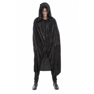 Halloween Dracula cape - voor volwassenen - zwart - fluweel - L182 cm   -