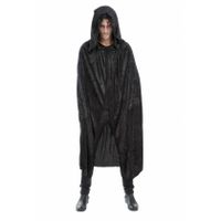 Halloween Dracula cape - voor volwassenen - zwart - fluweel - L182 cm   - - thumbnail