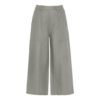 Comfortabele culotte van linnen, bleekgroen 46