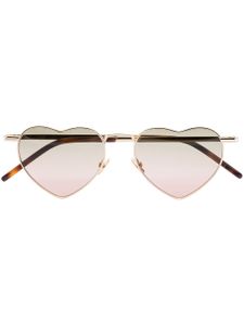 Saint Laurent Eyewear lunettes de soleil Loulou à monture cœur - Or