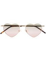 Saint Laurent Eyewear lunettes de soleil Loulou à monture cœur - Or