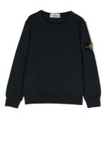 Stone Island Junior sweat à patch logo - Bleu