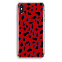 Red Leopard: iPhone XS Max Transparant Hoesje - thumbnail