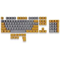 Mountain Mineral PBT Double-Shot keycapset voor MX-schakelaar, OEM-profiel, 113 keycaps, US-ANSI + ISO Addon (Wulfenite A, grijs-oranje)