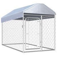 Hondenkennel voor buiten met dak 200x100x125 cm - thumbnail