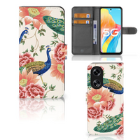 Telefoonhoesje met Pasjes voor OPPO Reno8 T 5G Pink Peacock - thumbnail