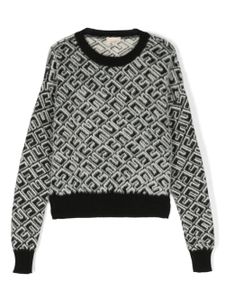 Elisabetta Franchi La Mia Bambina pull monogrammé à col rond - Noir