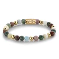 Rebel and Rose RR-60077-G Rekarmband Beads Spring Shine meerkleurig-goudkleurig 6 mm