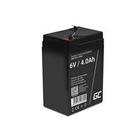 Green Cell AGM 6 V 4 Ah accu VRLA loodaccu loodaccu reserveaccu gelaccu accubatterij cyclusbestendig onbemand speelgoed elektrisch speelgoed alarm noodstroom kindervoertuigen kinderquad AGM15 zwart