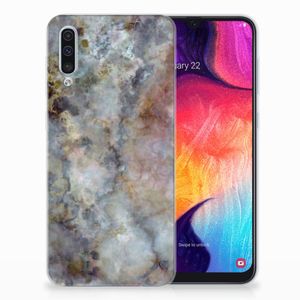 Samsung Galaxy A50 TPU Siliconen Hoesje Marmer Grijs