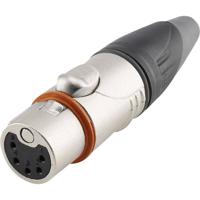 Hicon HI-X5CF-HD XLR-connector Koppeling, recht Aantal polen: 5 Zwart, Zilver 1 stuk(s) - thumbnail