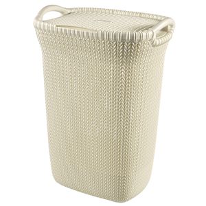 Curver Knit Wasmand met deksel - 57L - Oasis White