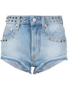 Alessandra Rich short en jean à détails de clous - Bleu