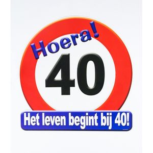 Hulde stopbord 40 jaar verjaardags cadeau/versiering