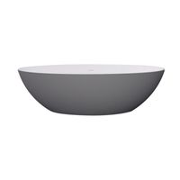 Best Design Vrijstaand Ligbad New Stone Dicolor 180x85x52 cm Solid Surface Grijs / Mat Wit