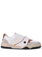 DSQUARED2 Spiker leaf-embroidered leather sneakers - Blanc