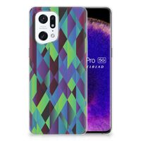 OPPO Find X5 Pro TPU Hoesje Abstract Green Blue - thumbnail