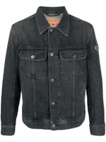 Diesel veste en jean à plaque logo - Noir