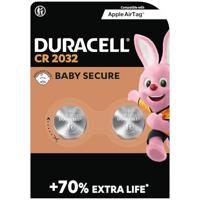 Duracell CR2032 Lithium-knoopcelbatterijen 3V (2 stuks) – Gaan tot 70% Langer Mee – Babyveilige Technologie – Aanbevolen voor Gebruik in Apple AirTag – Babyveilige Verpakking