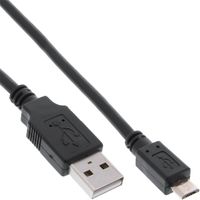 InLine USB A/Micro-B USB, 1 m USB-kabel USB 2.0 Micro-USB B Zwart - thumbnail