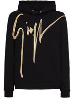 Giuseppe Zanotti hoodie en coton à logo brodé - Noir