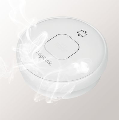 LogiLink SC0016 Rookmelder Incl. batterij (10 jaar) werkt op batterijen (Ø x h) 104 mm x 50 mm