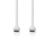 Nedis USB-Kabel | USB 2.0 | USB-C Male | USB-C Male | 60 W | 480 Mbps | Vernikkeld | 1.50 m | Rond | Silicone | Wit | Doos - CCGB60820WT15 - thumbnail