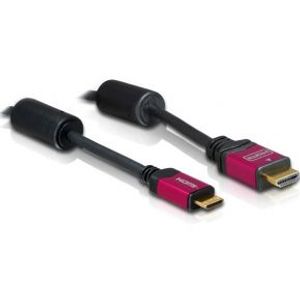 Delock 84338 Kabel High Speed HDMI met Ethernet - HDMI A male > HDMI Mini-C male 4K 5 m