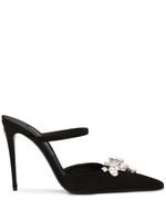 Dolce & Gabbana mules en cuir à ornements en cristal 105 mm - Noir