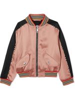 Burberry Kids veste bomber à empiècements contrastants - Rose - thumbnail