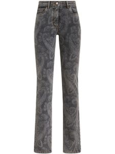 ETRO high-rise paisley-print straight-leg jeans - Gris