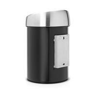 Brabantia Touch Bin Prullenbak, Kunststof Binnenemmer, Matt Black, 3 Liter
