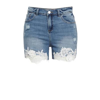 Simply Be jeans short light denim/wit
