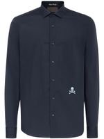 Philipp Plein chemise en coton à logo brodé - Bleu