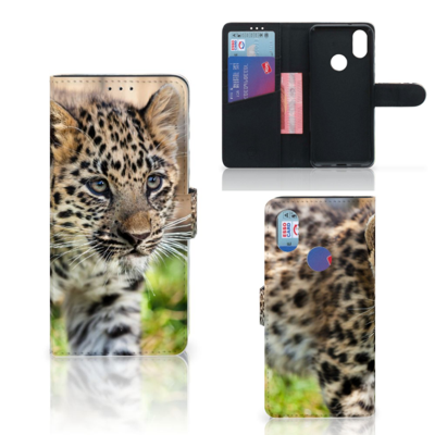 Xiaomi Mi A2 Telefoonhoesje met Pasjes Baby Luipaard