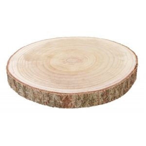 Chaks Decoratie boomschijf met schors - hout - D38 x H4 cm - rond