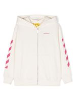 Off-White Kids hoodie en coton à imprimé graphique - Blanc