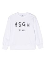 MSGM Kids sweat en coton à logo imprimé - Blanc