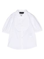 Emporio Armani Kids chemise en coton à plastron contrastant - Blanc