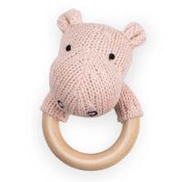 Jollein bijtring Ø 7cm Soft knit hippo creamy peach