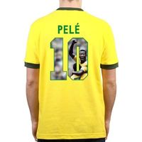 Brazilië retro voetbalshirt WK 1970 + Pelé 10 (Photo Style) - thumbnail