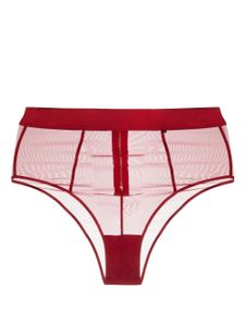 Kiki de Montparnasse culotte transparente à taille haute - Rouge