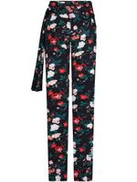 Rabanne pantalon droit à fleurs - Noir