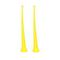 2x stuks gele vuvuzela grote blaastoeter 48 cm