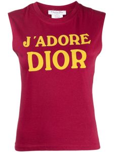 Christian Dior Pre-Owned débardeur en coton à slogan imprimé (2002) - Rouge