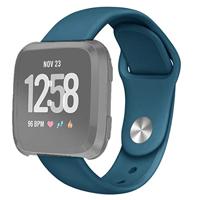 By Qubix - Compatible met Fitbit Versa 1/2 & Lite siliconen bandje - Maat: Large - Blauwgroen - Compatible fitbit bandje