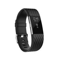 By Qubix - Compatible met Fitbit Charge 2 siliconen bandje - Maat: Small - Zwart - Compatible fitbit bandje
